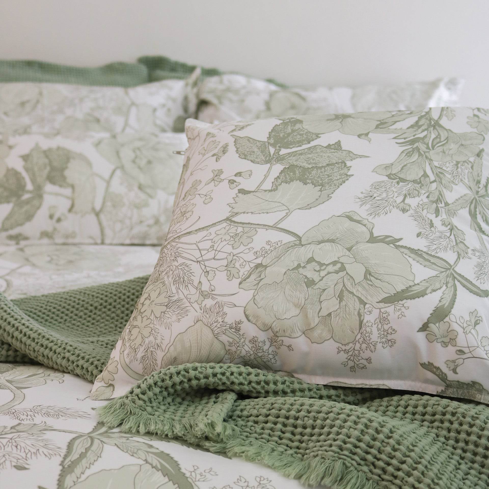 Capa de Almofada Botanique Menta - LethesHome