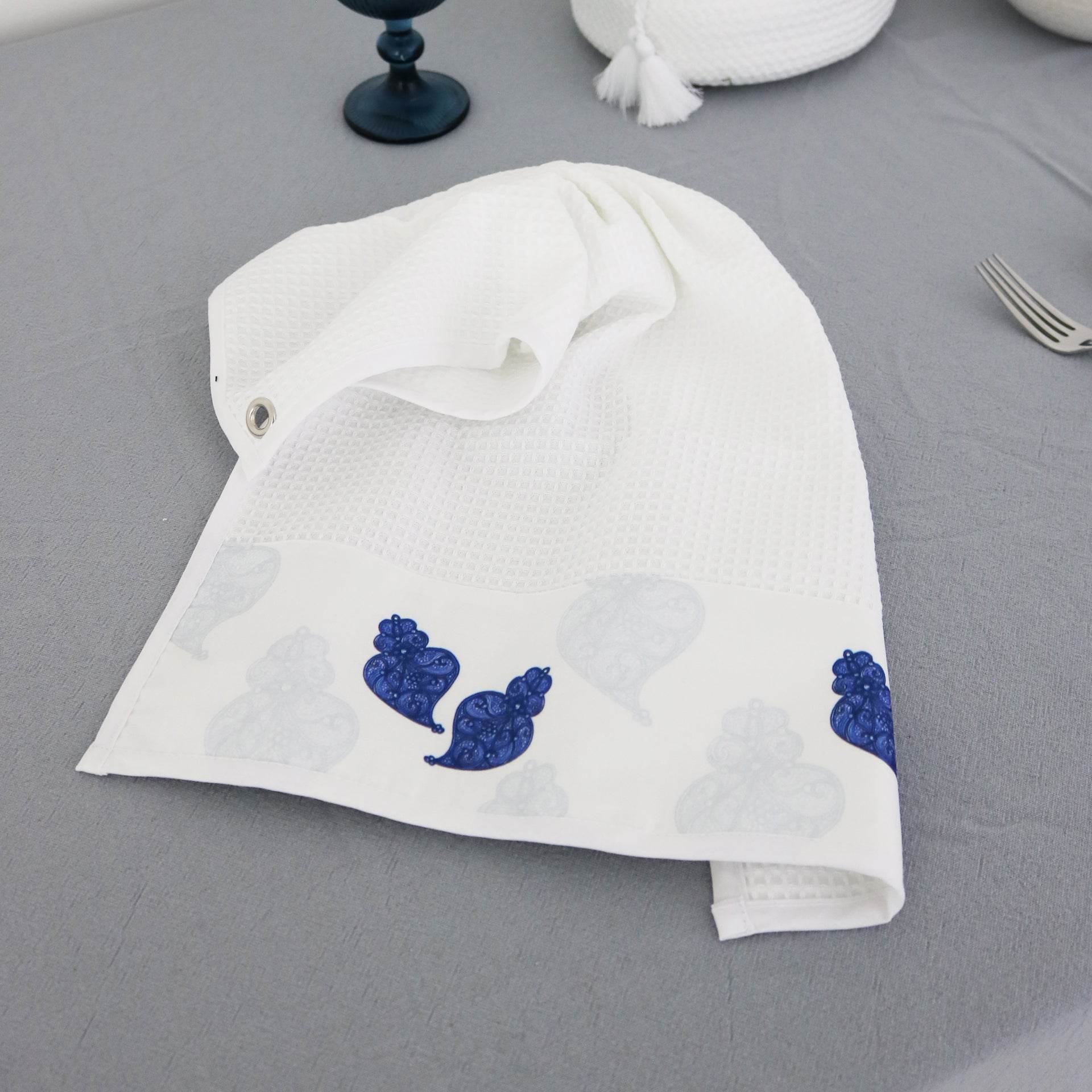 Pano de Cozinha em Favo c/ Aplicação Chieira VR - LethesHome