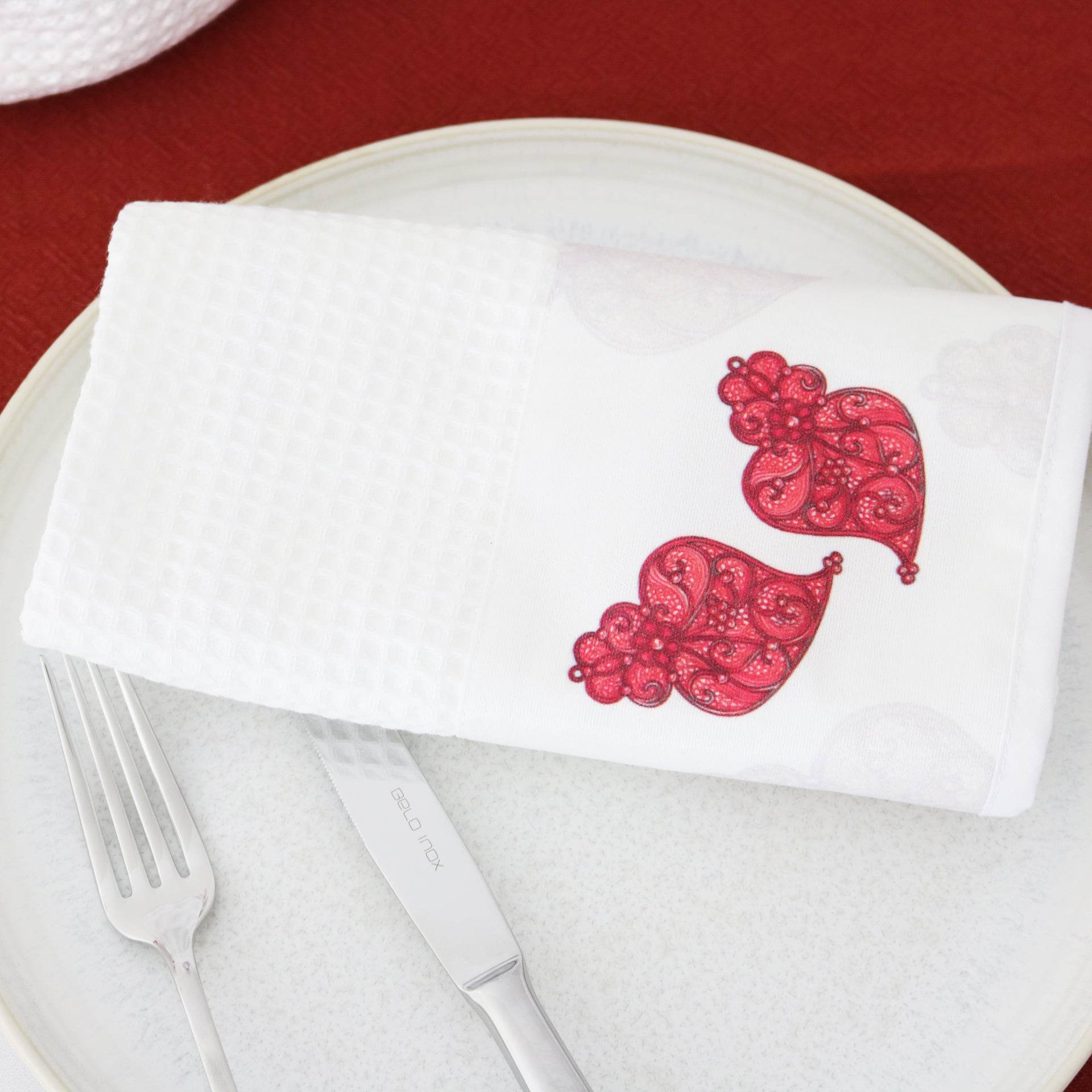 Pano de Cozinha em Favo c/ Aplicação Chieira VR - LethesHome