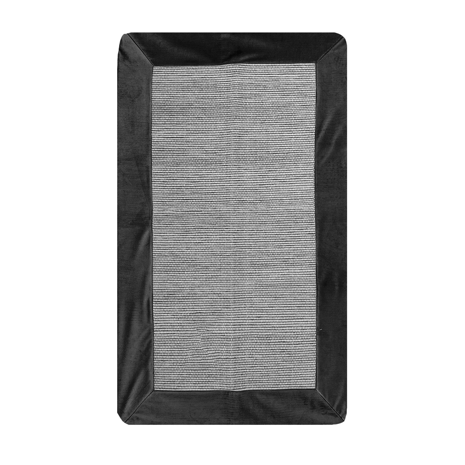 Tapete Cinza com Aplicação Veludo Soft - LethesHome