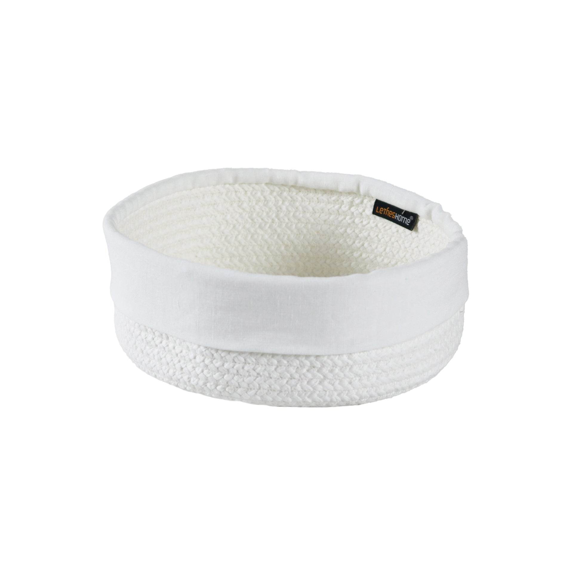 Cesto com Aplicação Linen - LethesHome