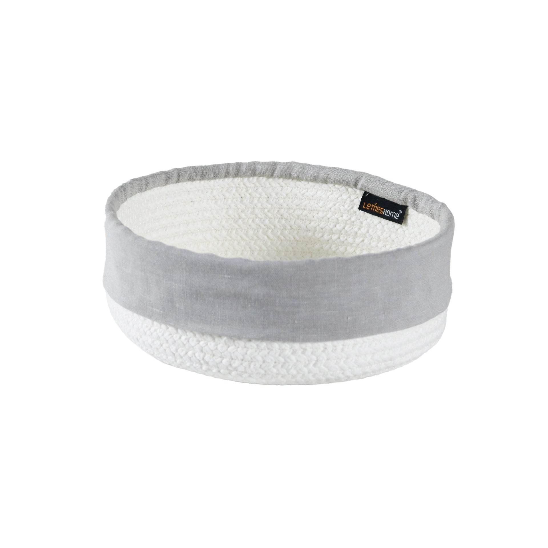 Cesto com Aplicação Linen - LethesHome