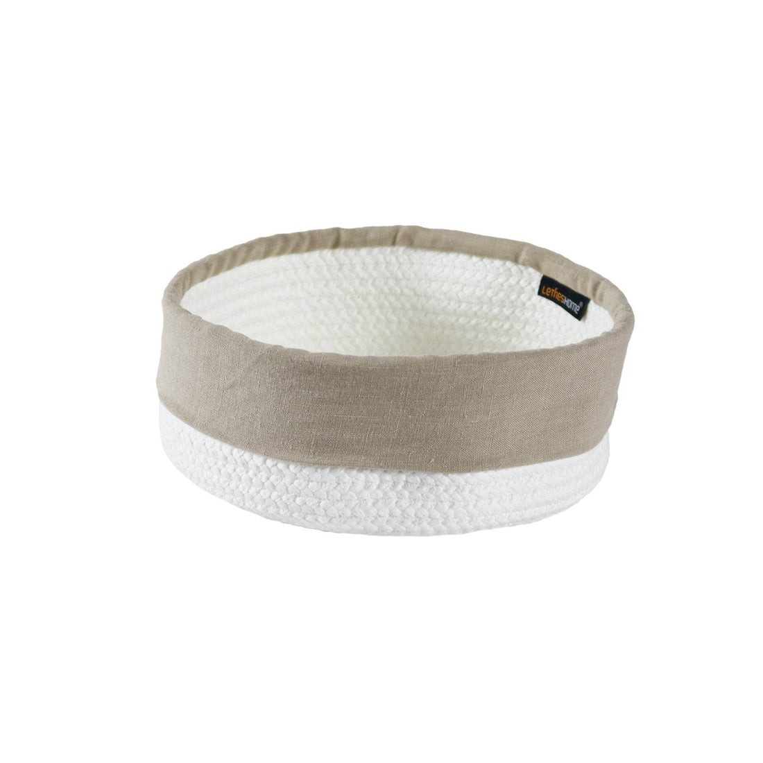 Cesto com Aplicação Linen - LethesHome