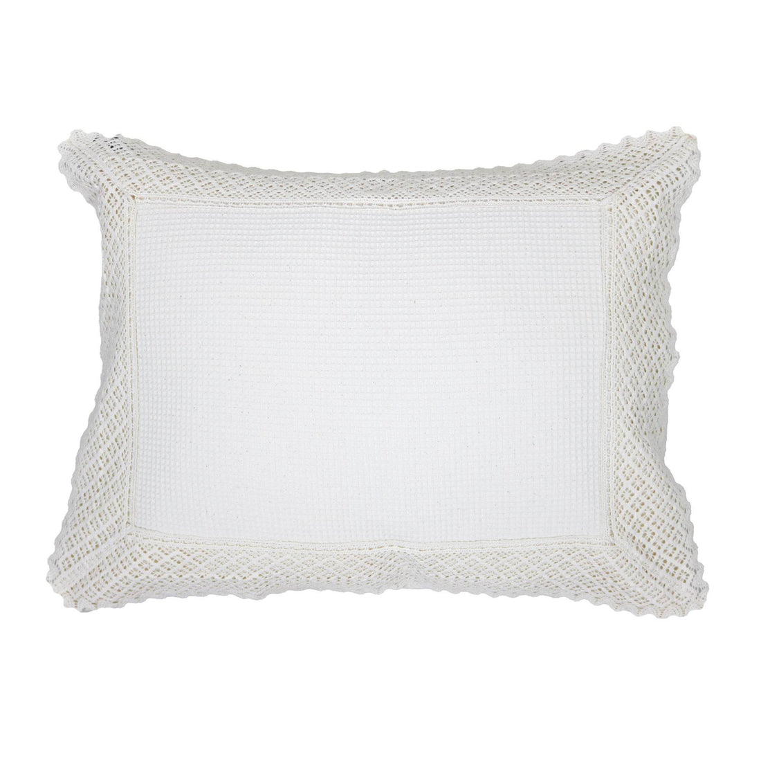 Capa de Almofada Favo com Renda Bege - LethesHome