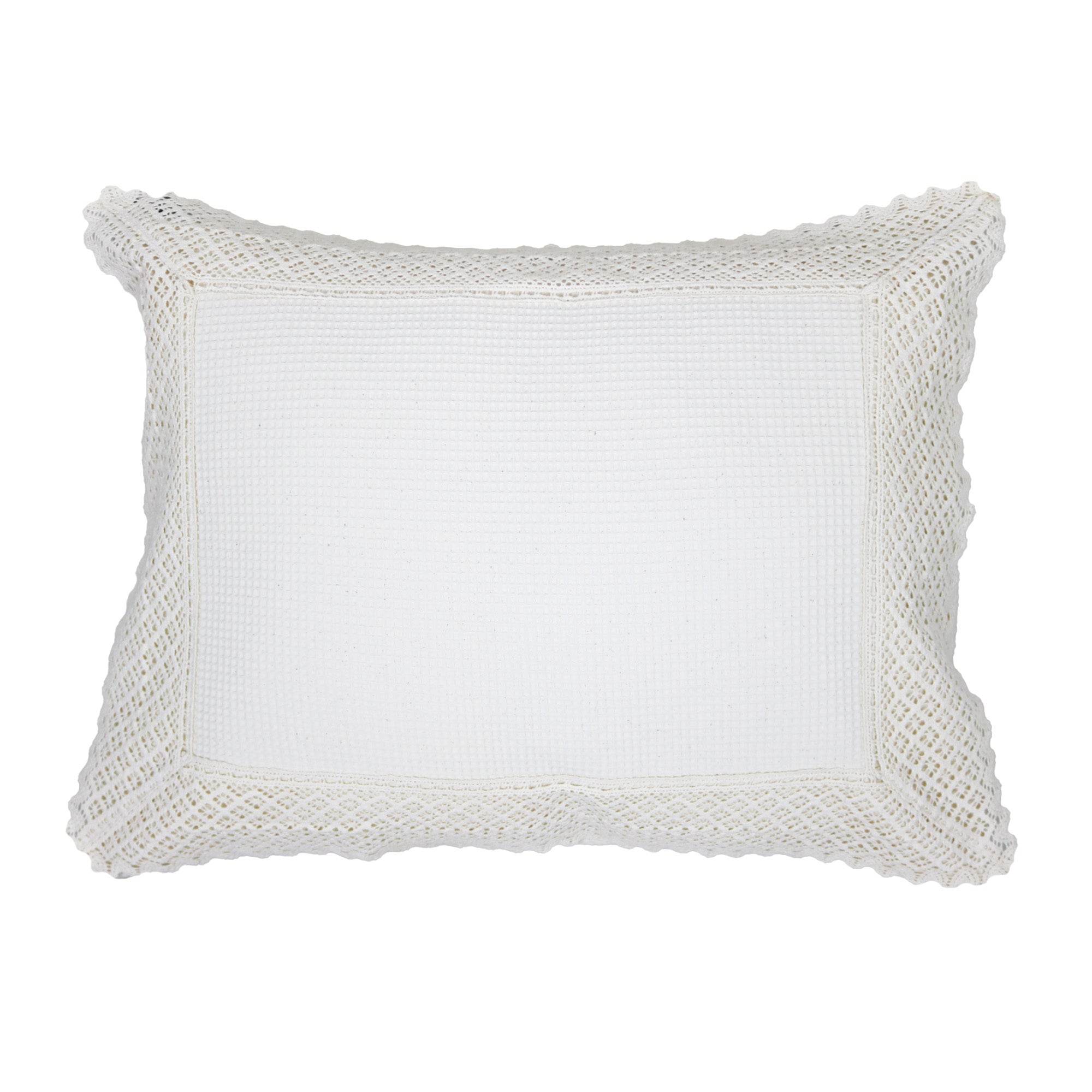 Capa de Almofada Favo com Renda Bege - LethesHome