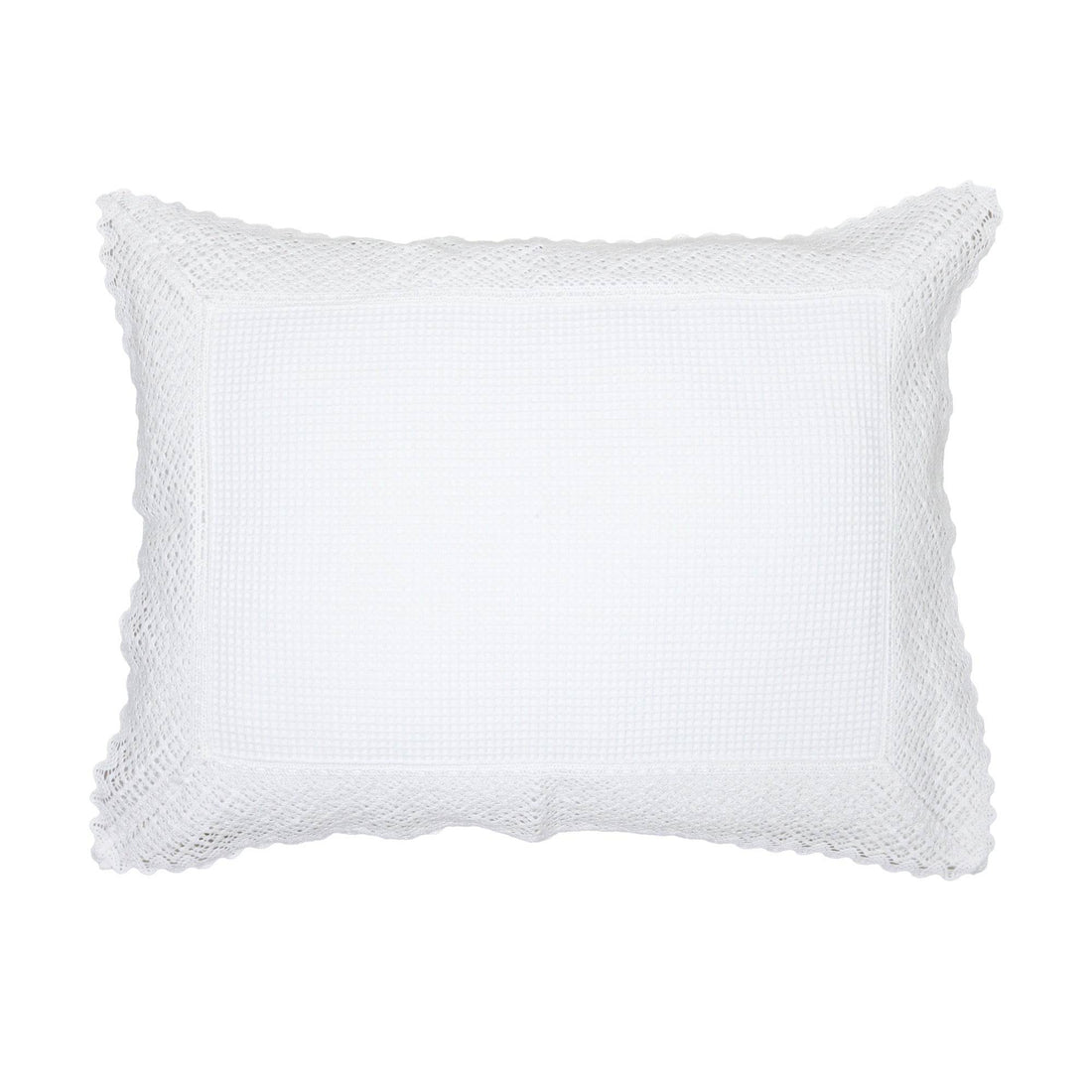 Capa de Almofada Favo com Renda Branco - LethesHome