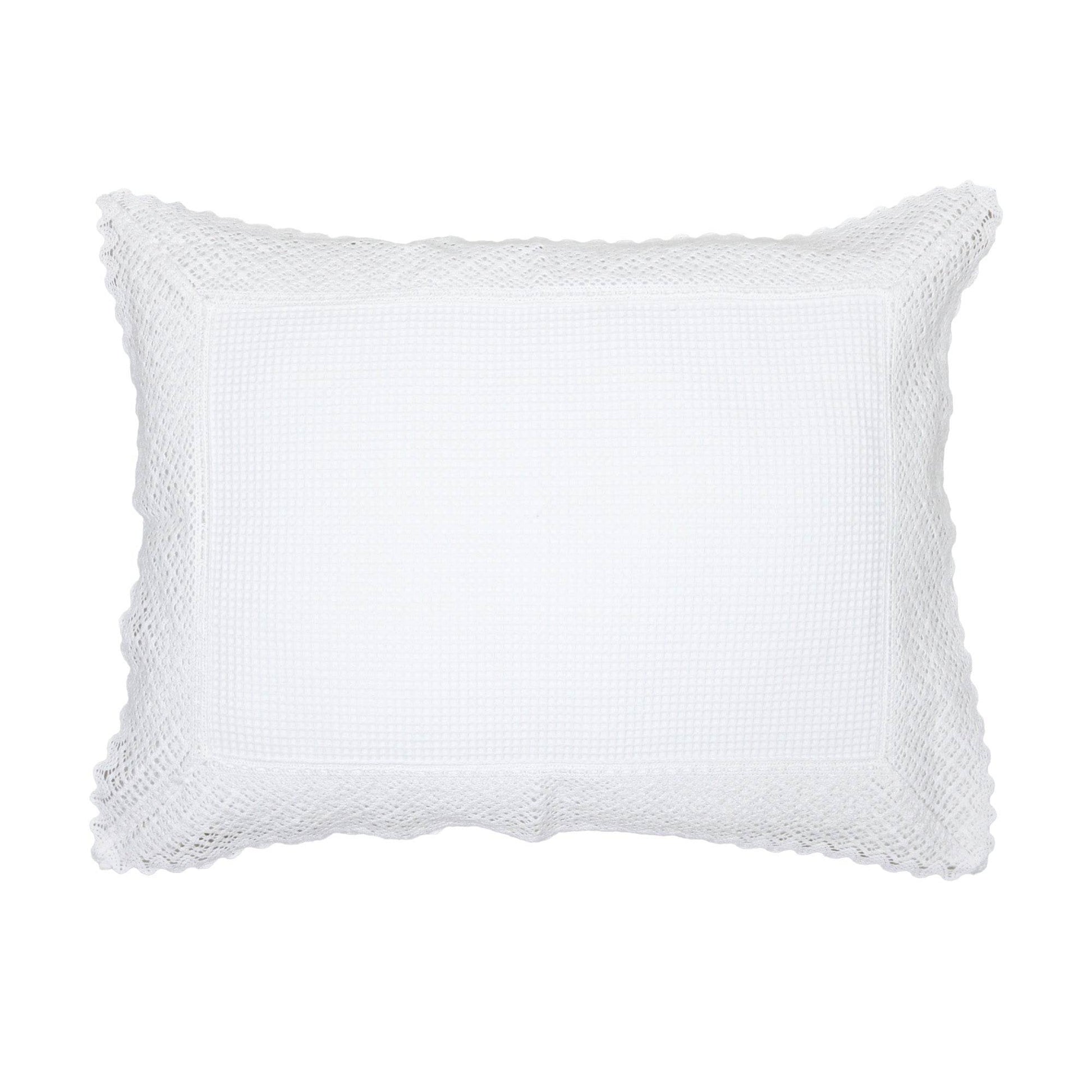 Capa de Almofada Favo com Renda Branco - LethesHome
