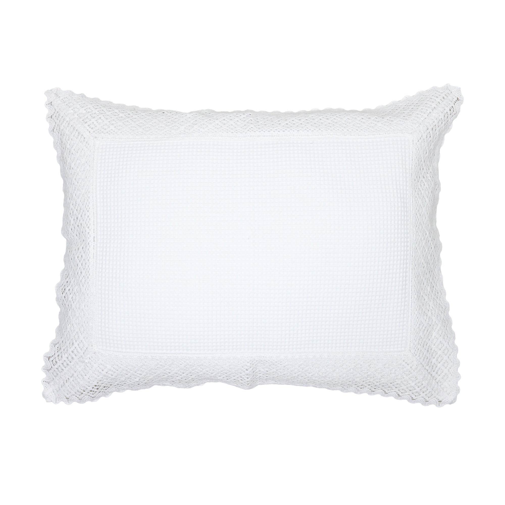 Capa de Almofada Favo com Renda Branco - LethesHome