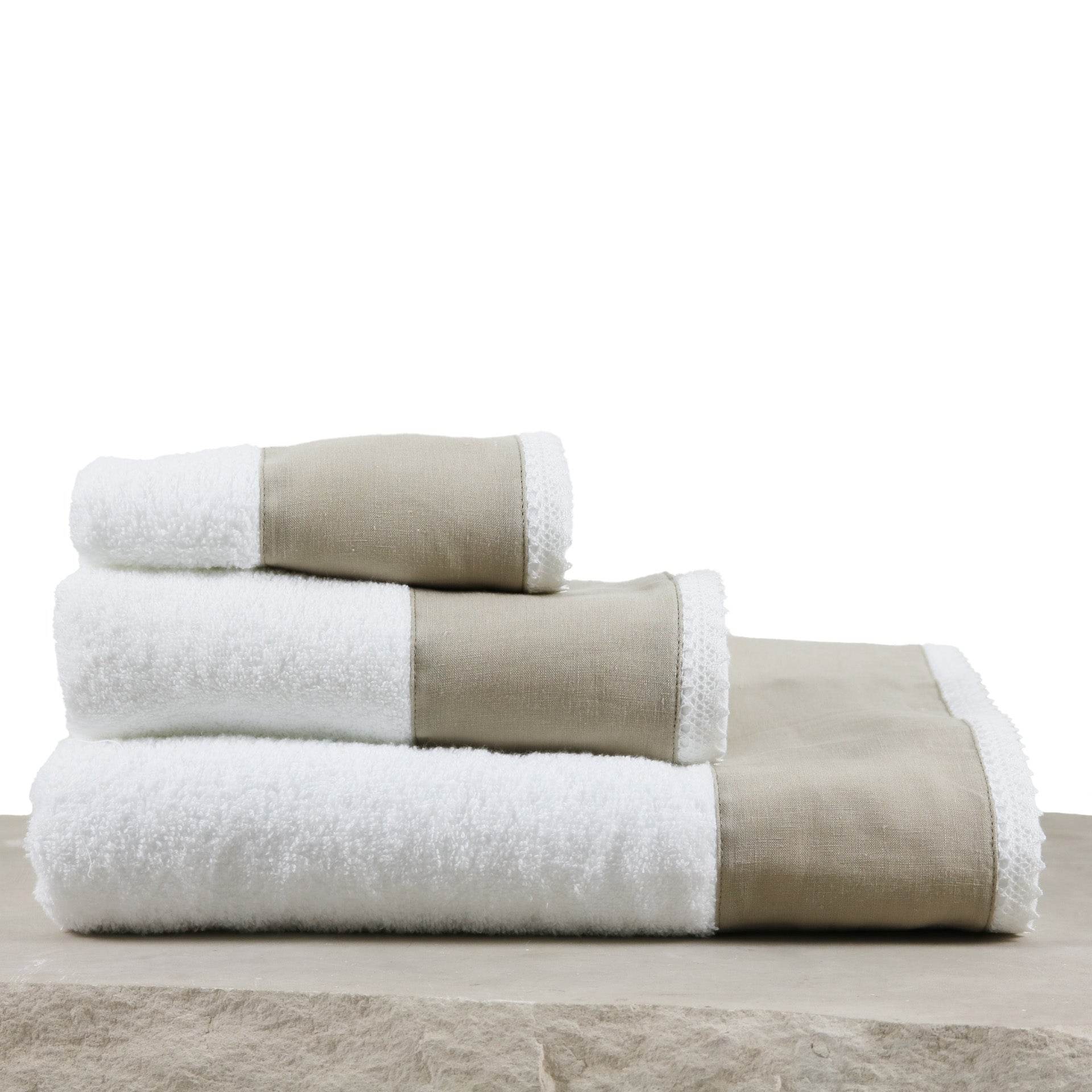 Conjunto de Toalhas de Banho Linen com Renda - LethesHome
