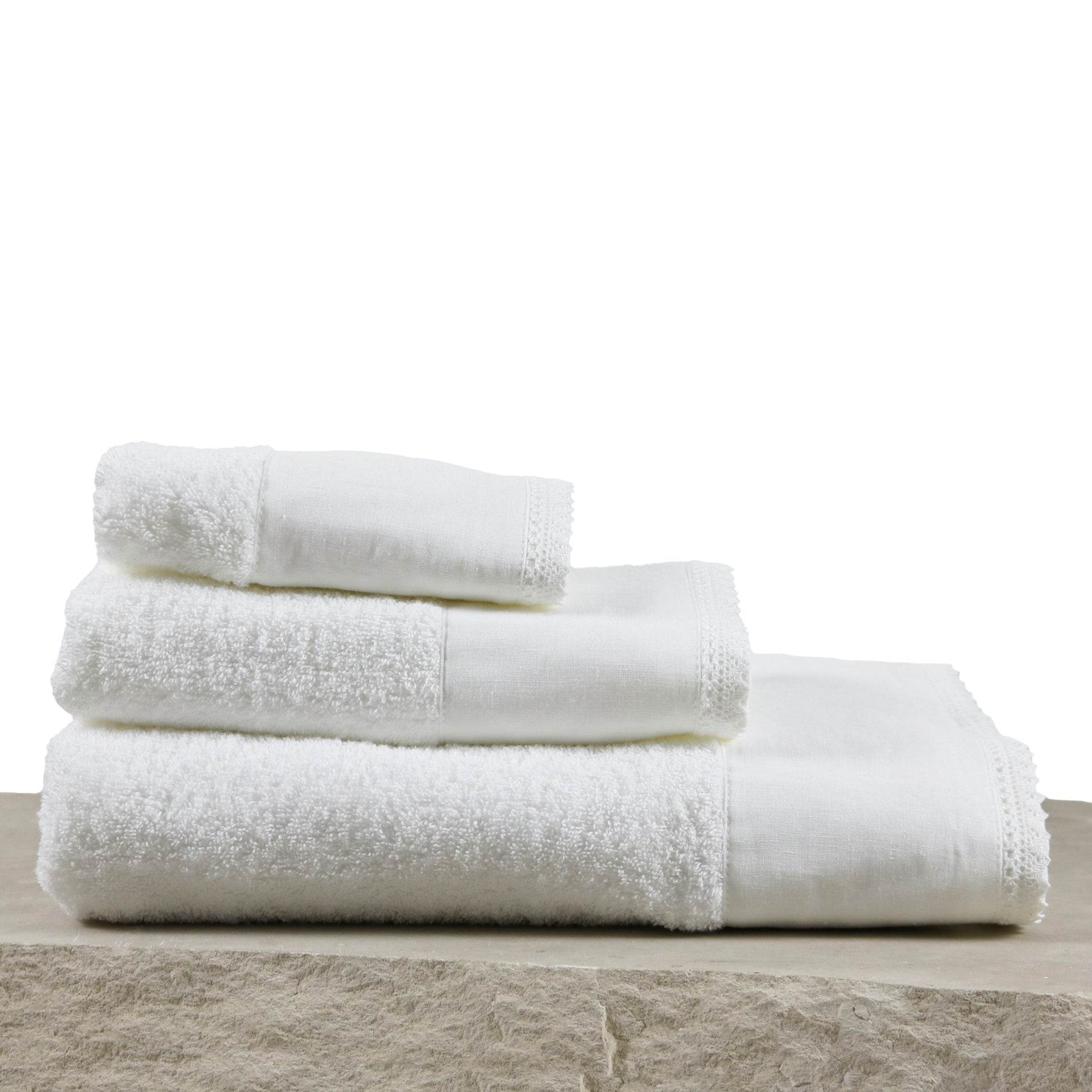 Conjunto de Toalhas de Banho Linen com Renda - LethesHome