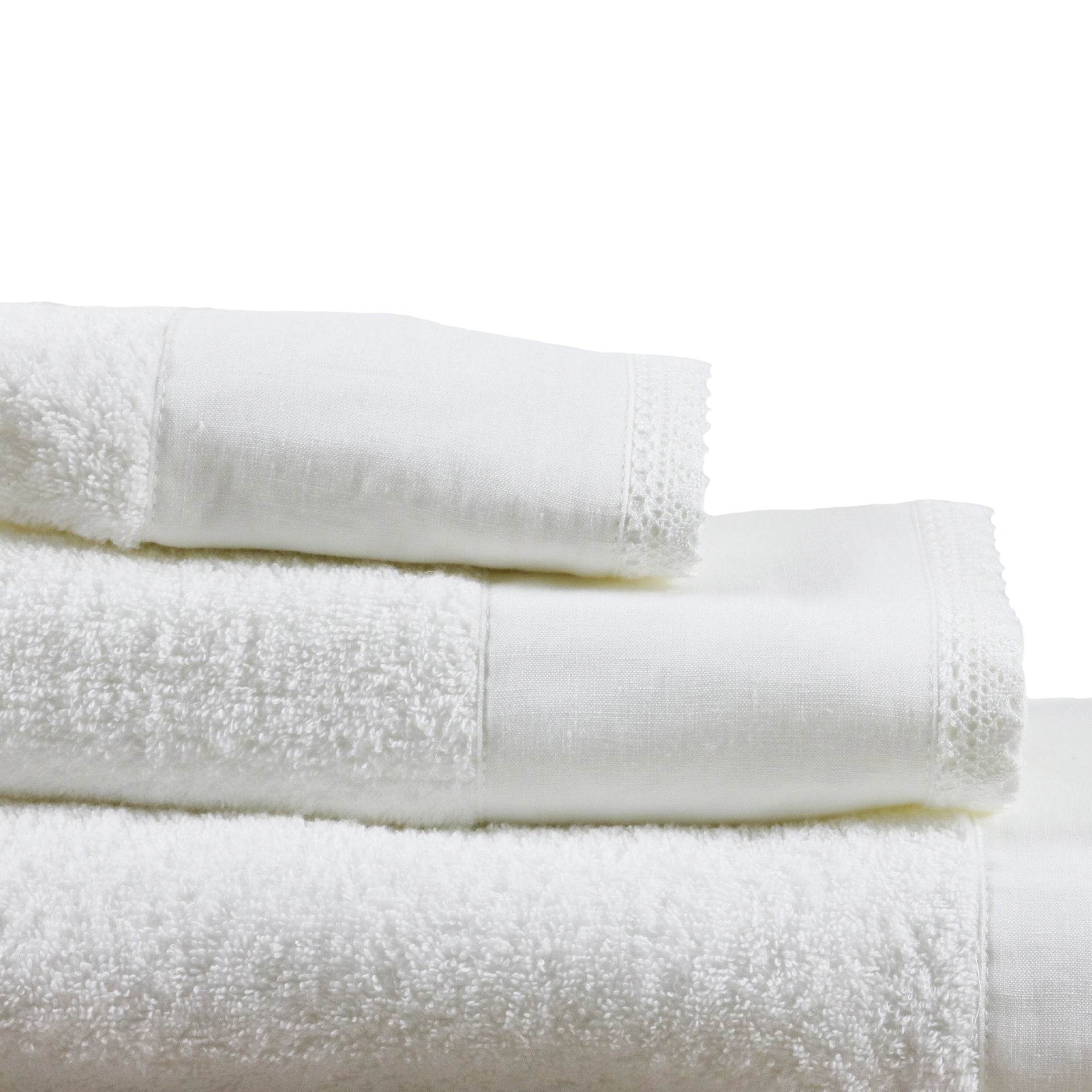 Conjunto de Toalhas de Banho Linen com Renda - LethesHome