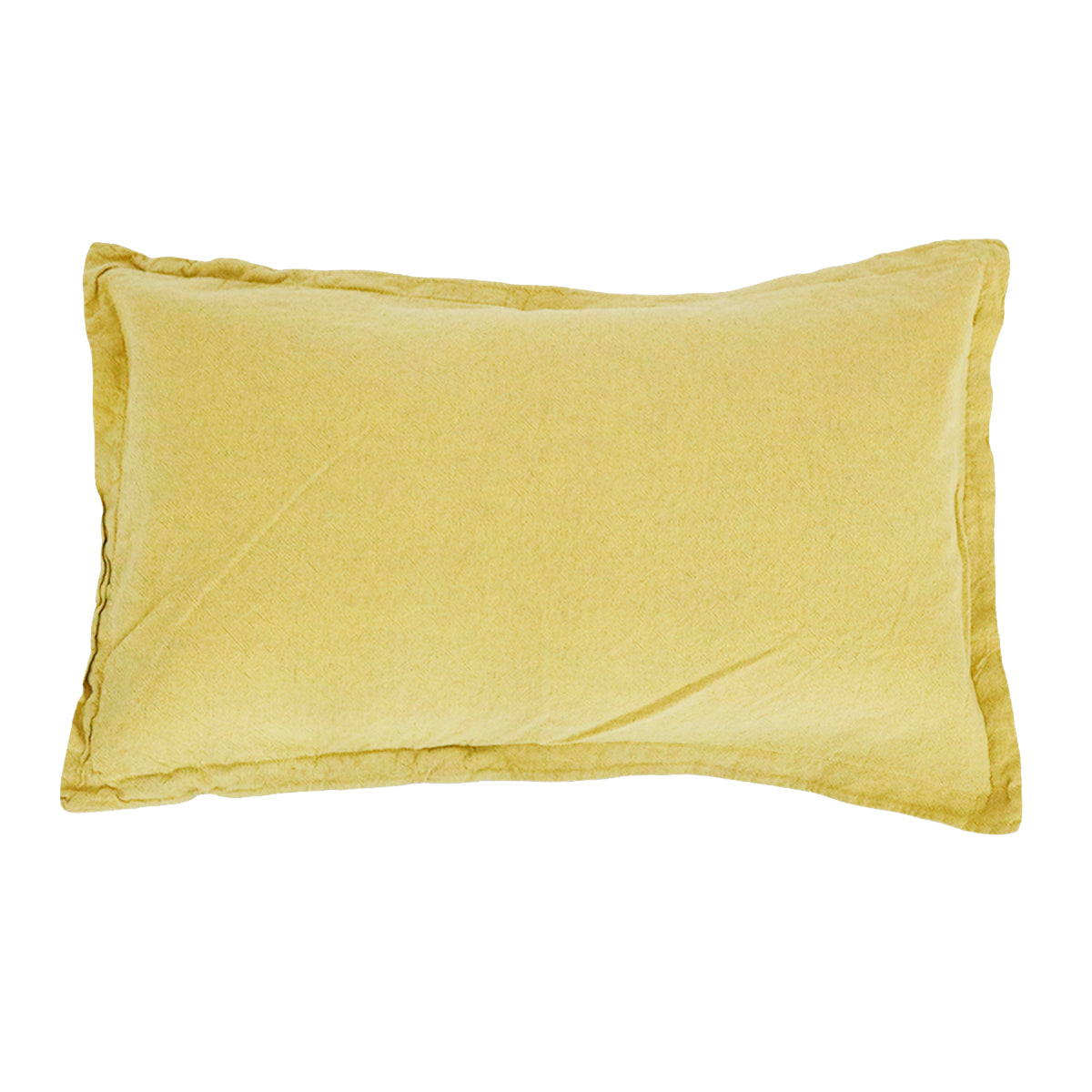 Capa de Almofada 35x60cm Linho Pure Soft C/ Aba Mostarda