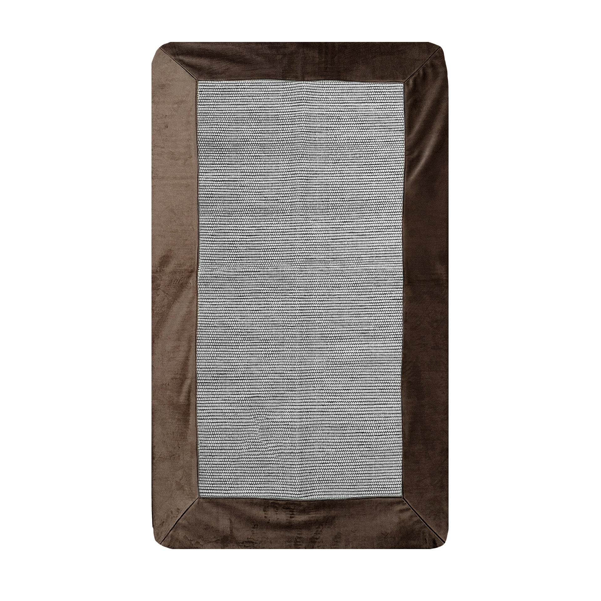 Tapete Cinza com Aplicação Veludo Soft - LethesHome