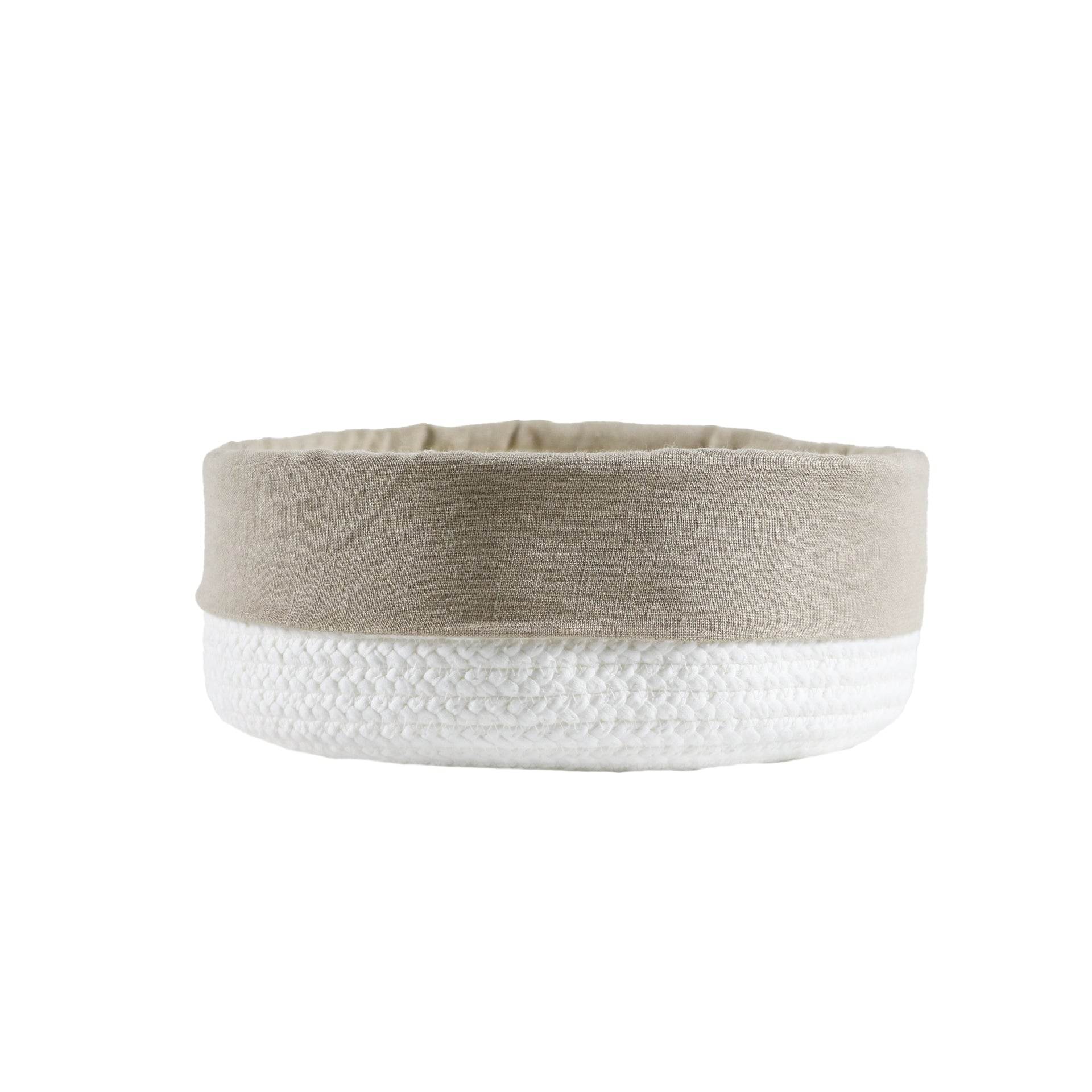 Cesto com Aplicação Linen - LethesHome